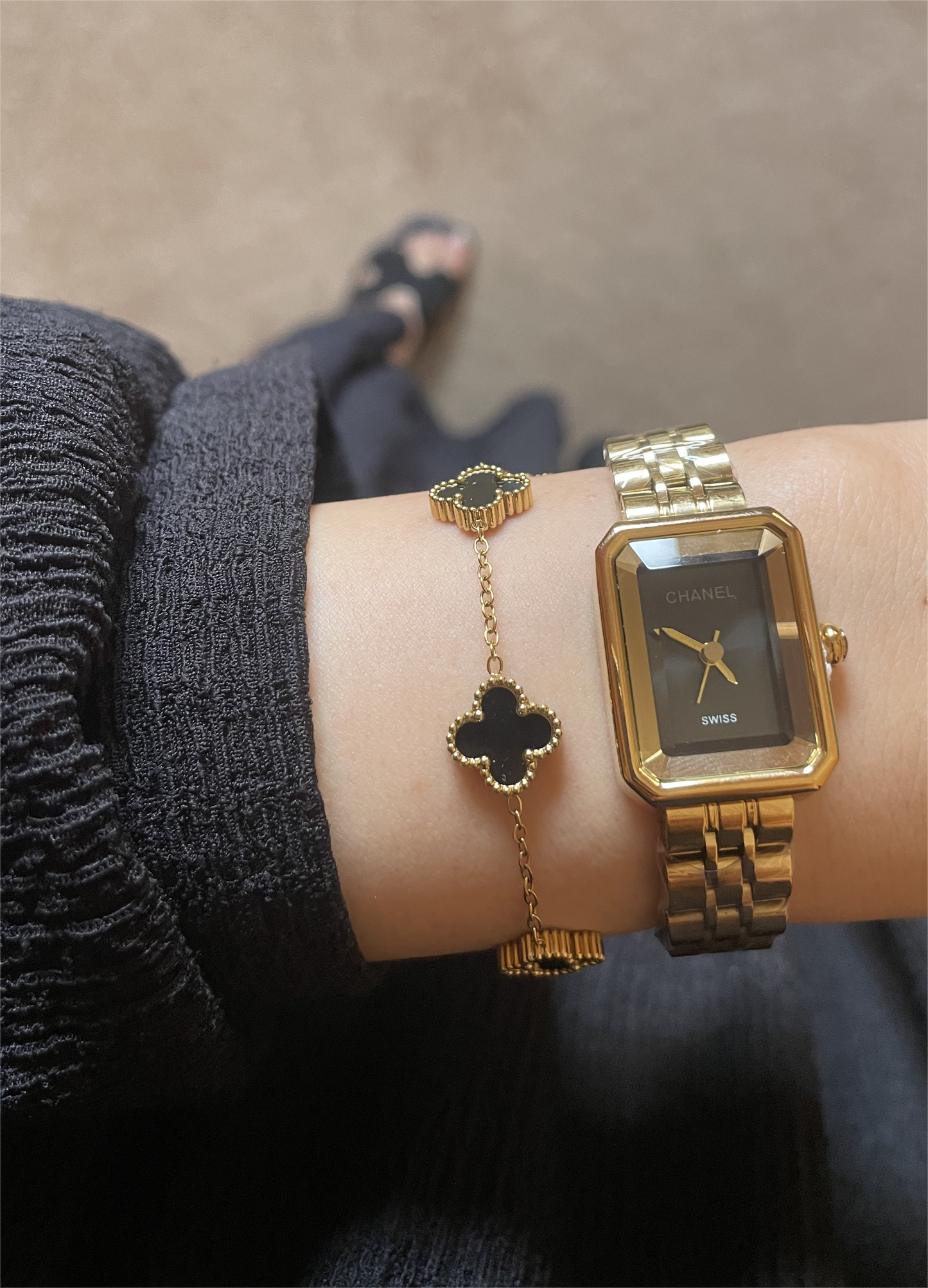 Gourmette Van Cleef Noir